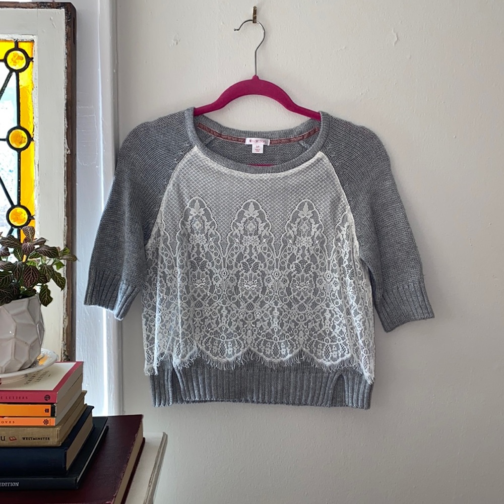 xhilaration layered lace sweater!